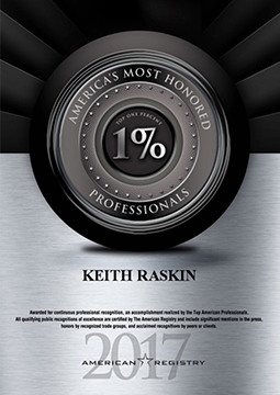 dr keith raskin awards americas most honored professional 2017