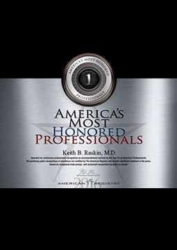dr keith raskin awards americas most honored professionals 2016