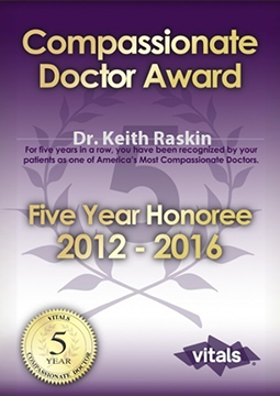 dr keith raskin awards compassionate doctor award five year honoree 2012-2016