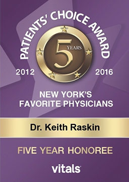 dr keith raskin awards patients choice award new york favorite physicians five year honoree 2012-2016