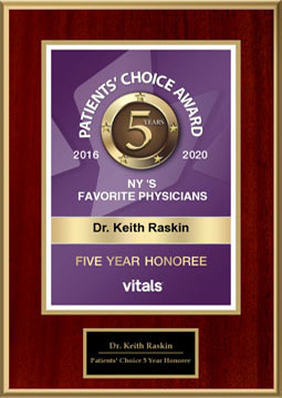 dr keith raskin awards patient's choice award 2016 to 2020